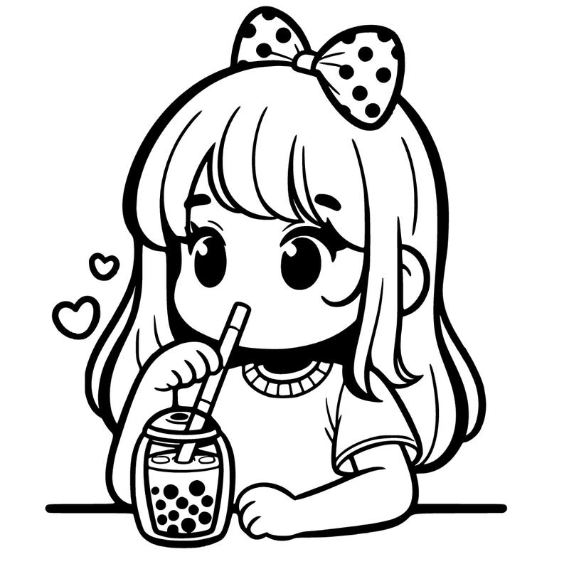 girl drinking boba