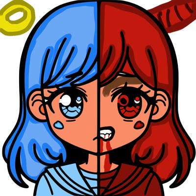 a split of a girl