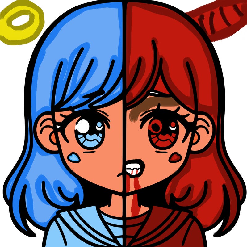 a split of a girl