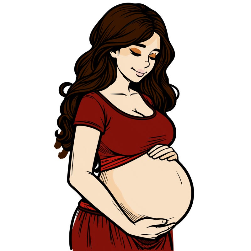 woman heavily pregnant realistic
