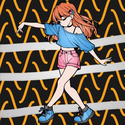 realistic girl danceing