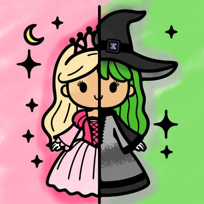 split princess and witch
