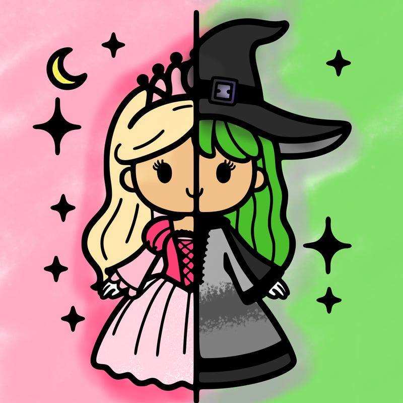 split princess and witch