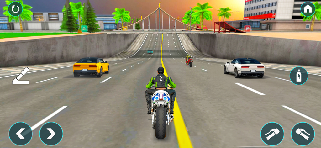 City Bike Driving 3D Openworld - Motorcycle driving through highway traffic in a 3D city open world game