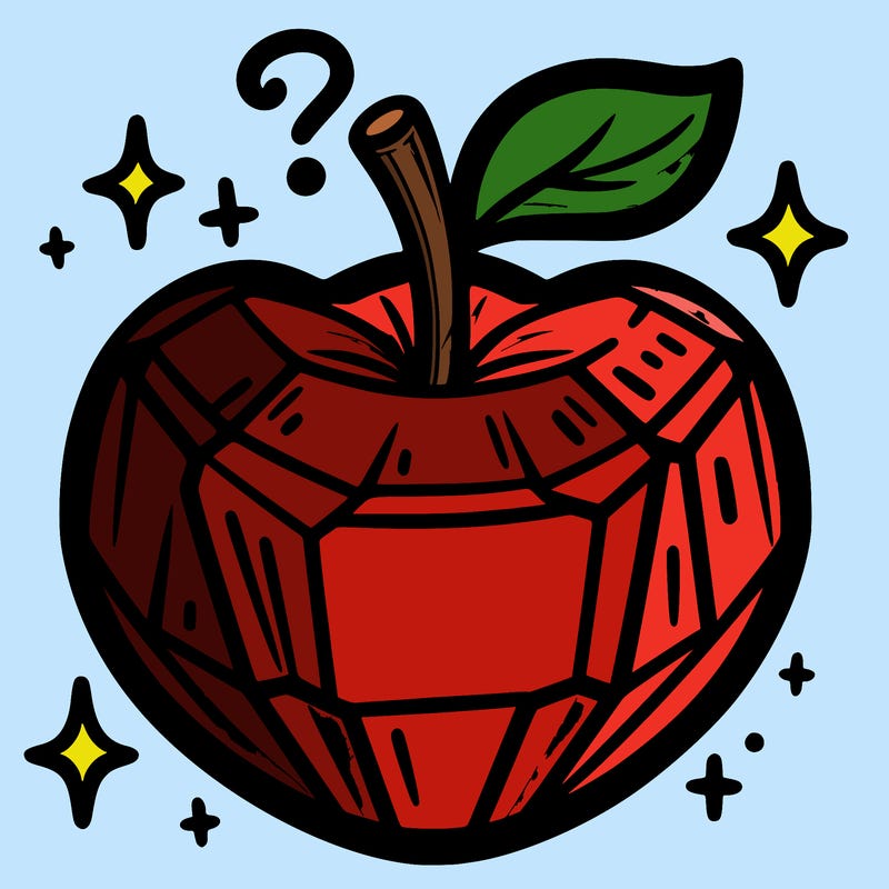 very shiny crystal apple