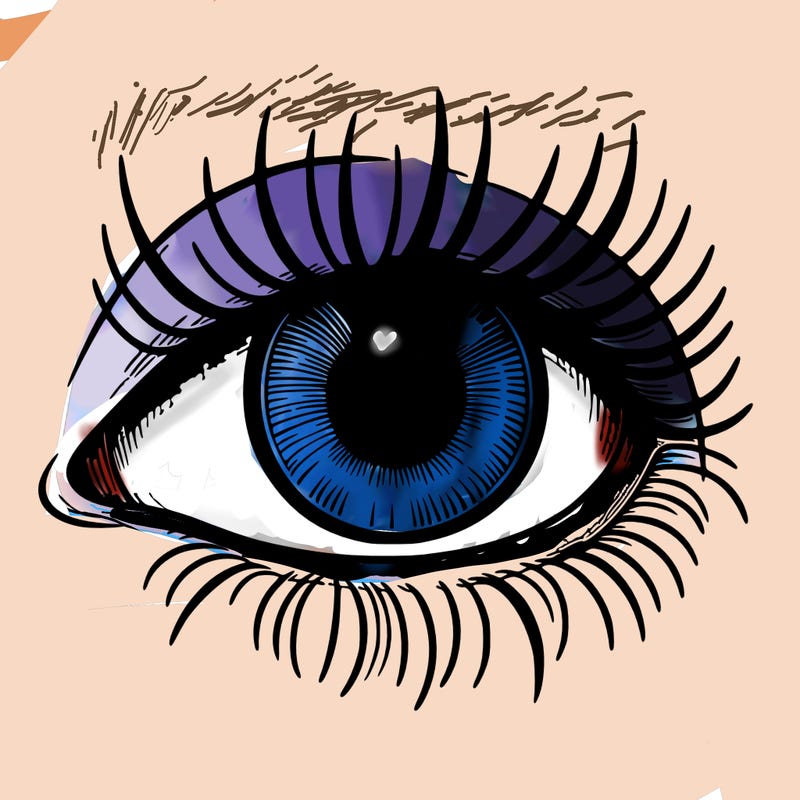 realistic eye without a pupil