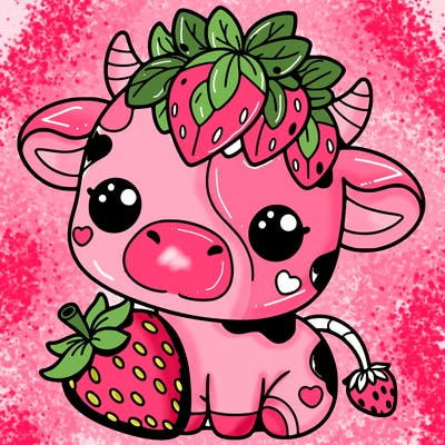 cute strawberry cow