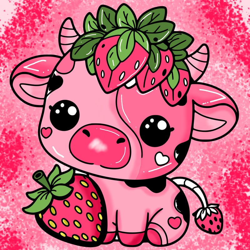 cute strawberry cow