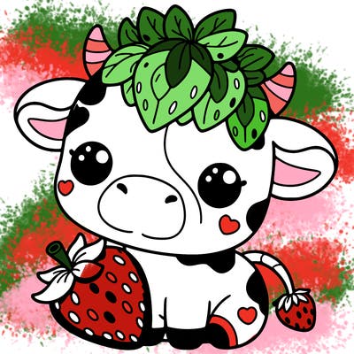 cute strawberry cow