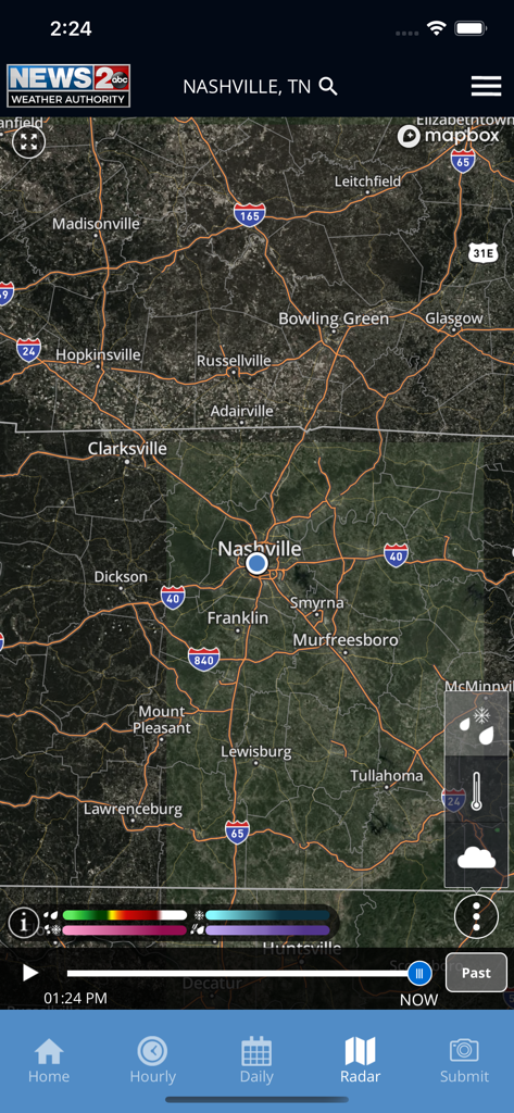 WKRN Weather Authority - Interactive weather radar map of Nashville in the WKRN Weather Authority mobile app