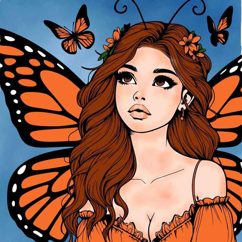 butterfly fairy realistic girl