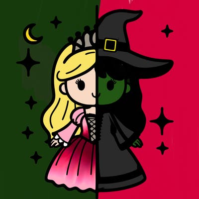 split princess and witch