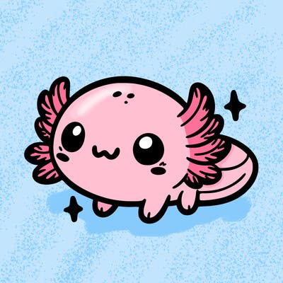 cute easy baby axolotl