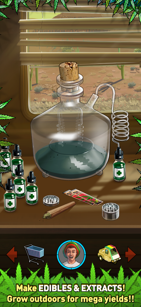 In-Game-Screenshot eines Marihuana-Labors in einem Wohnmobil zur Herstellung von Edibles und Extrakten