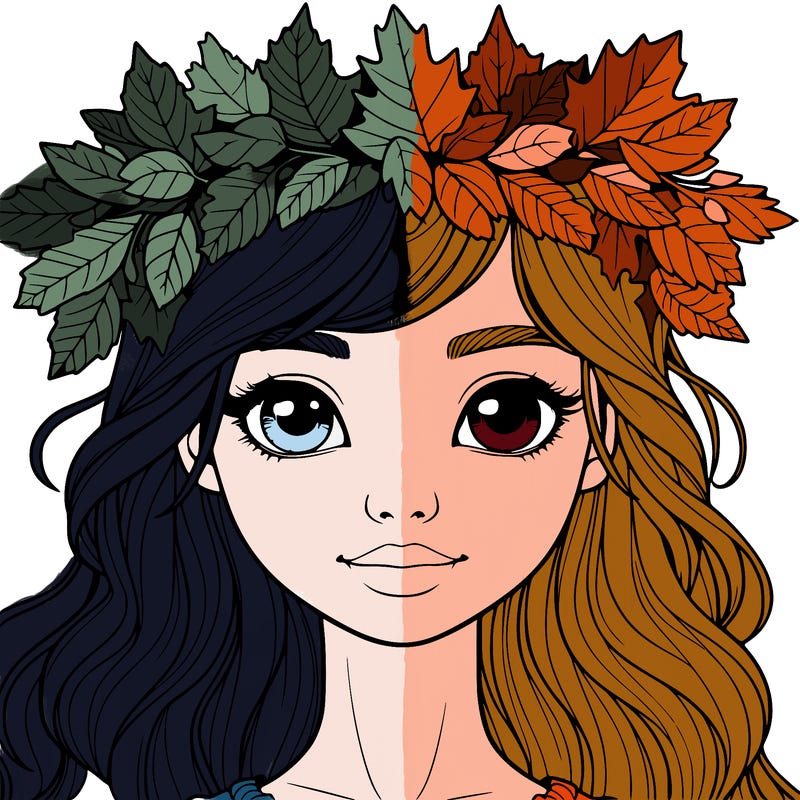 realistic girl with fall leaf crown