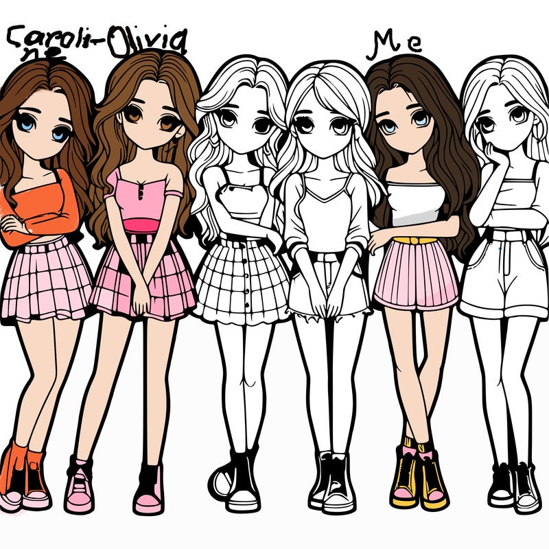 a group of girls realistic