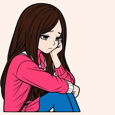 a realistic girl with depression