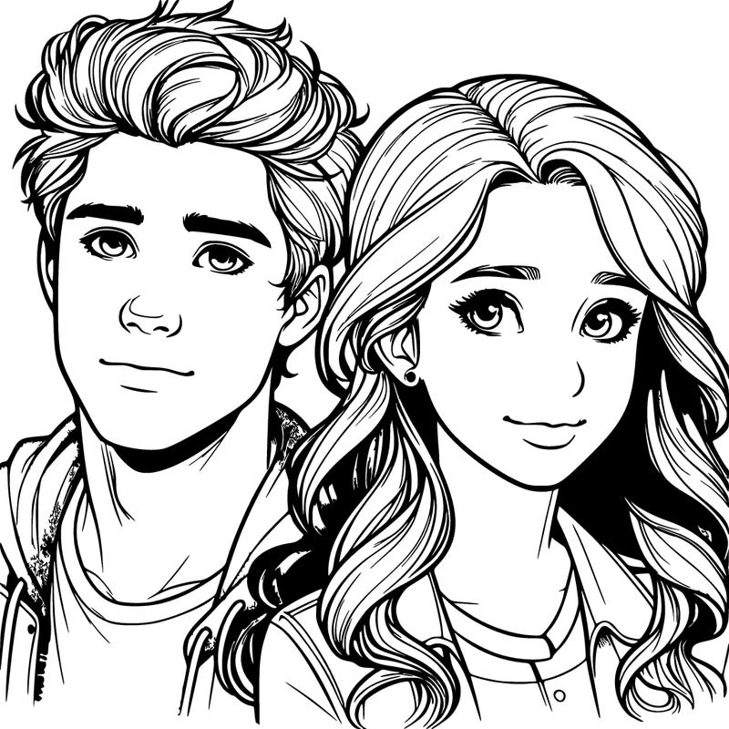 a realistic teenage boy and teenage girl