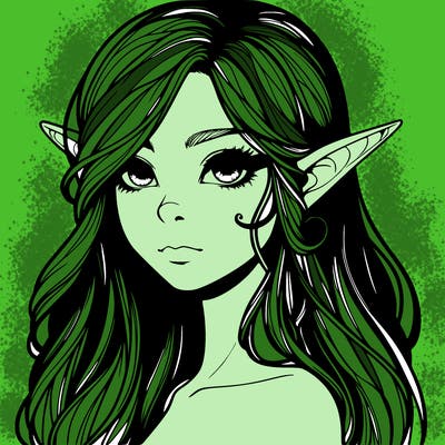 elf girl realistic dark fantasy