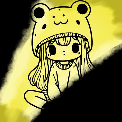 a girl wearing a frog hat and some frog socks