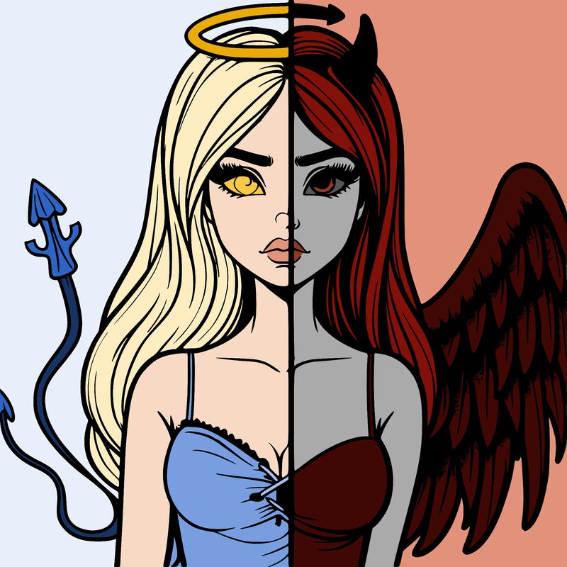 devil vs angel realistic girl
