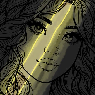 beautiful realistic girl close up to the camera with wavy hair,