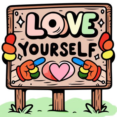 a sign where it is written: love yourself