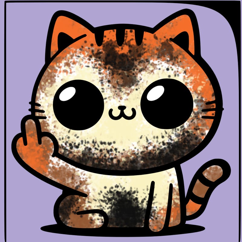 cat with middle finger