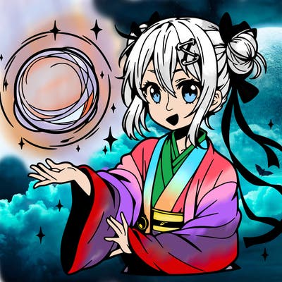 anime girl making a orb