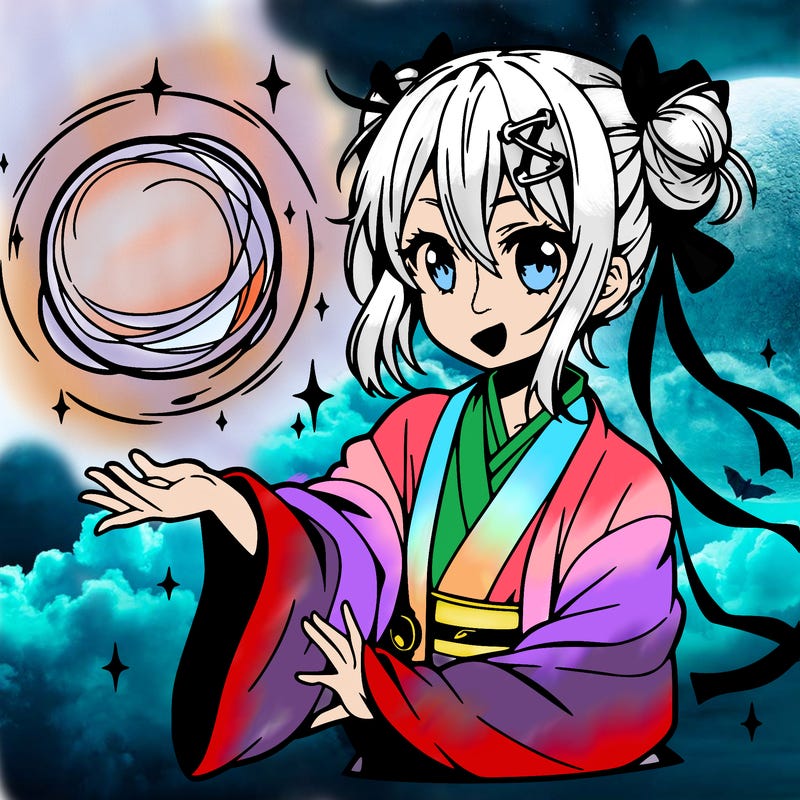 anime girl making a orb