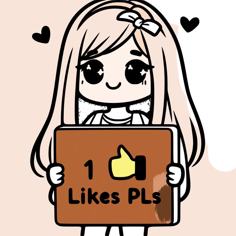 girl holding a sign saying 10 likes pls
