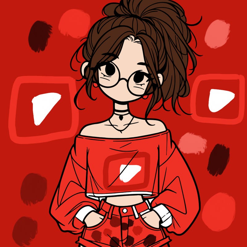 girl with a messy ponytail glasses a baggy crop top and jean shorts