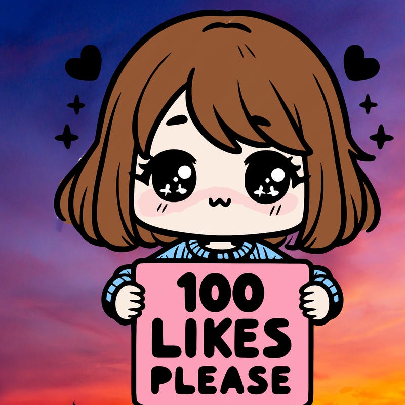 cute girl holding a sign saying 100 likes please