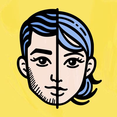 people face split