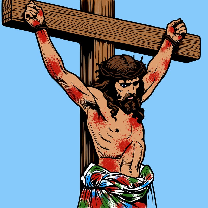jesus realistic on the cross