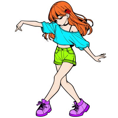 realistic girl danceing