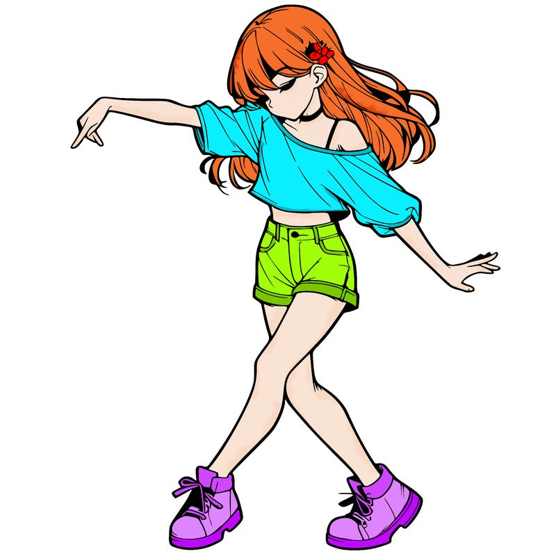 realistic girl danceing