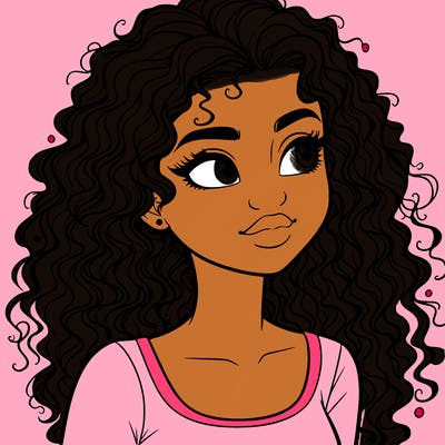 realistic girl with curly hair