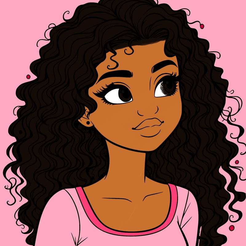 realistic girl with curly hair
