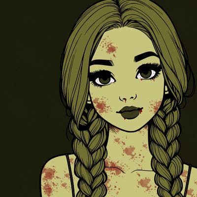 realistic girl with braids