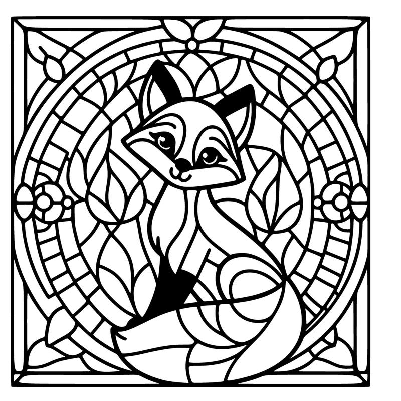 foxstained glass window