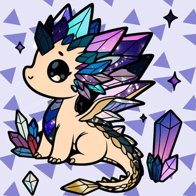 little cute crystal dragon