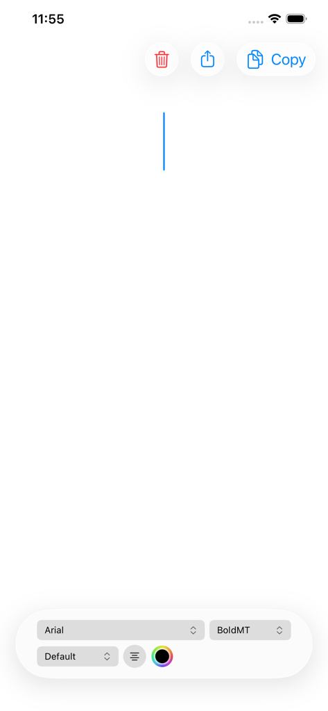 LOCL: Regional Glyph Renderer - Interface do aplicativo LOCL para selecionar fontes e variantes de glifos regionais