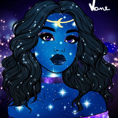 realistic girl with wavy hair and lips