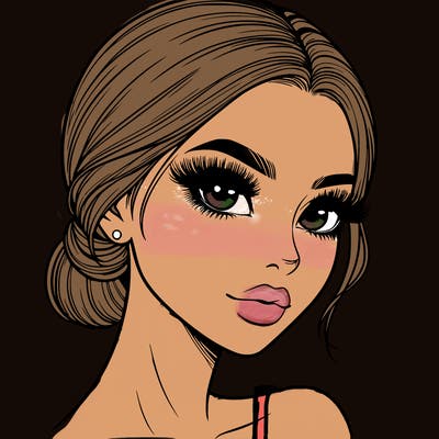 realistic girl with lashes