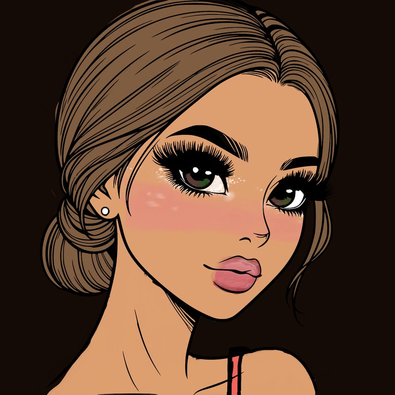 realistic girl with lashes