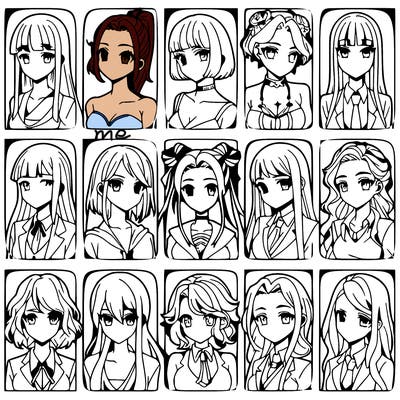 girls that look diffrent anime