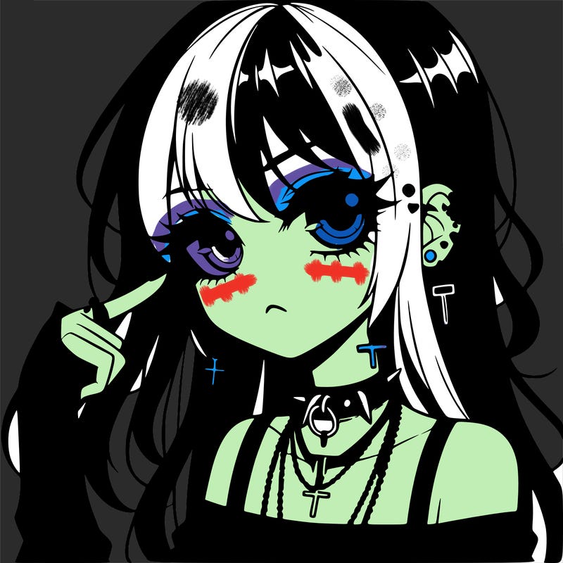 goth anime girl