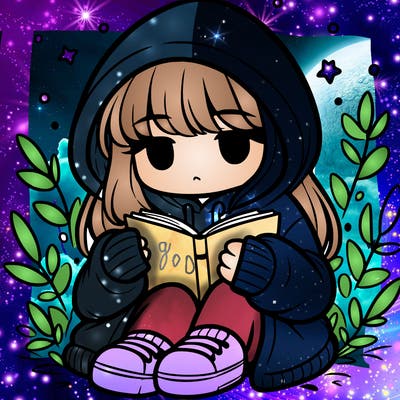 girl in oversized hoodie reading a book