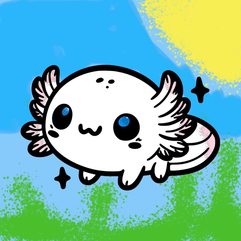 cute easy baby axolotl